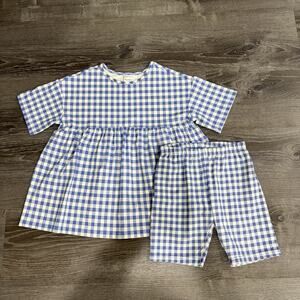Hanna Andersson | Shirt and Biker Short Set Gingham Sweet Darling Preppy Size 10